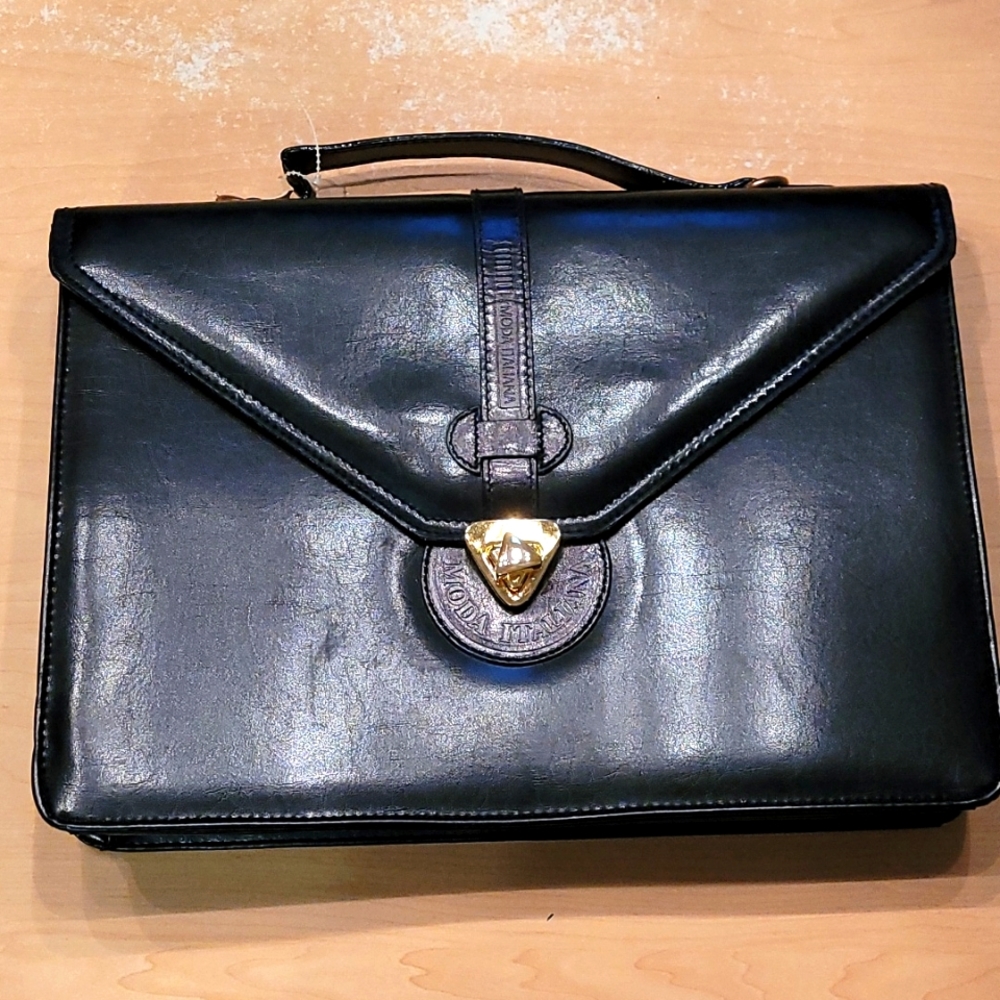 NWT Moda Italiana genuine leather vintage briefcase